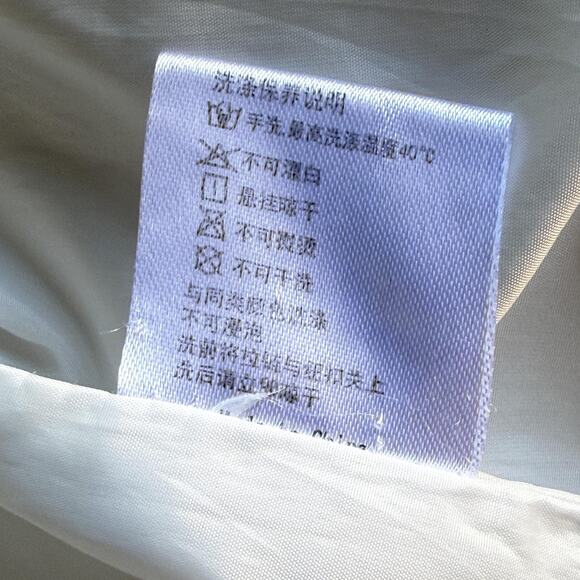 NERDY Coat Small White Long Hooded Down Puffer Parka Stripe Logo Full Zip - Picture 10 of 14